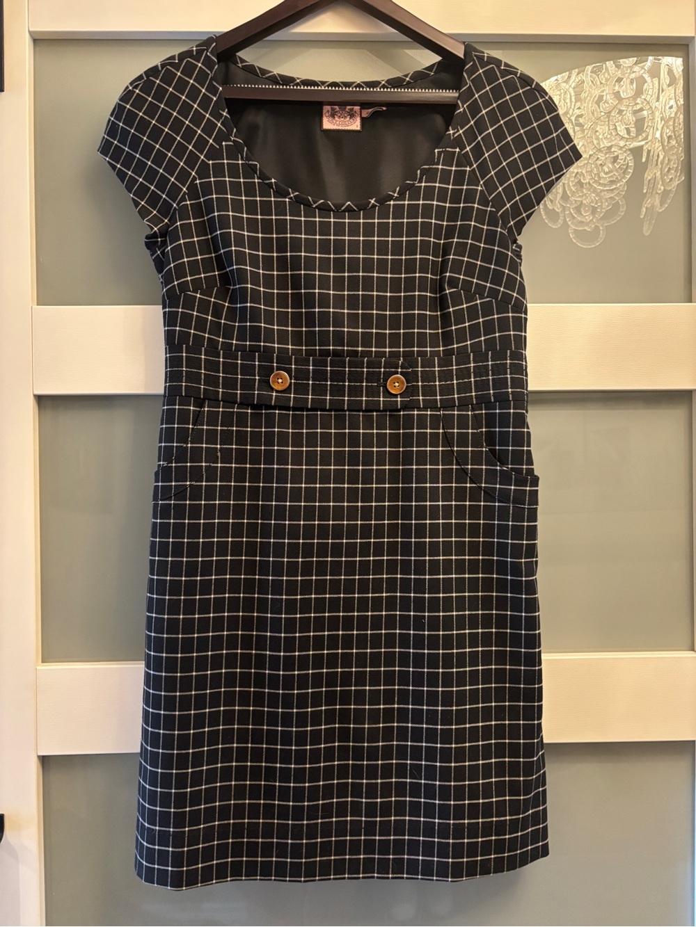 Juicy Couture Wool Blend Plaid Dress Silk Lined Size 2 Pockets Y2K
